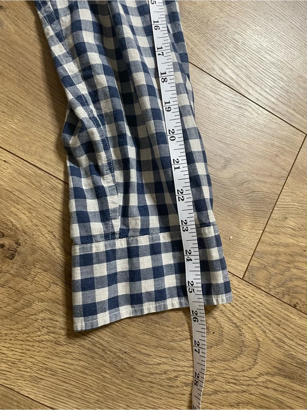 J. Crew Men's Navy and White Gingham Button-Down Shirt